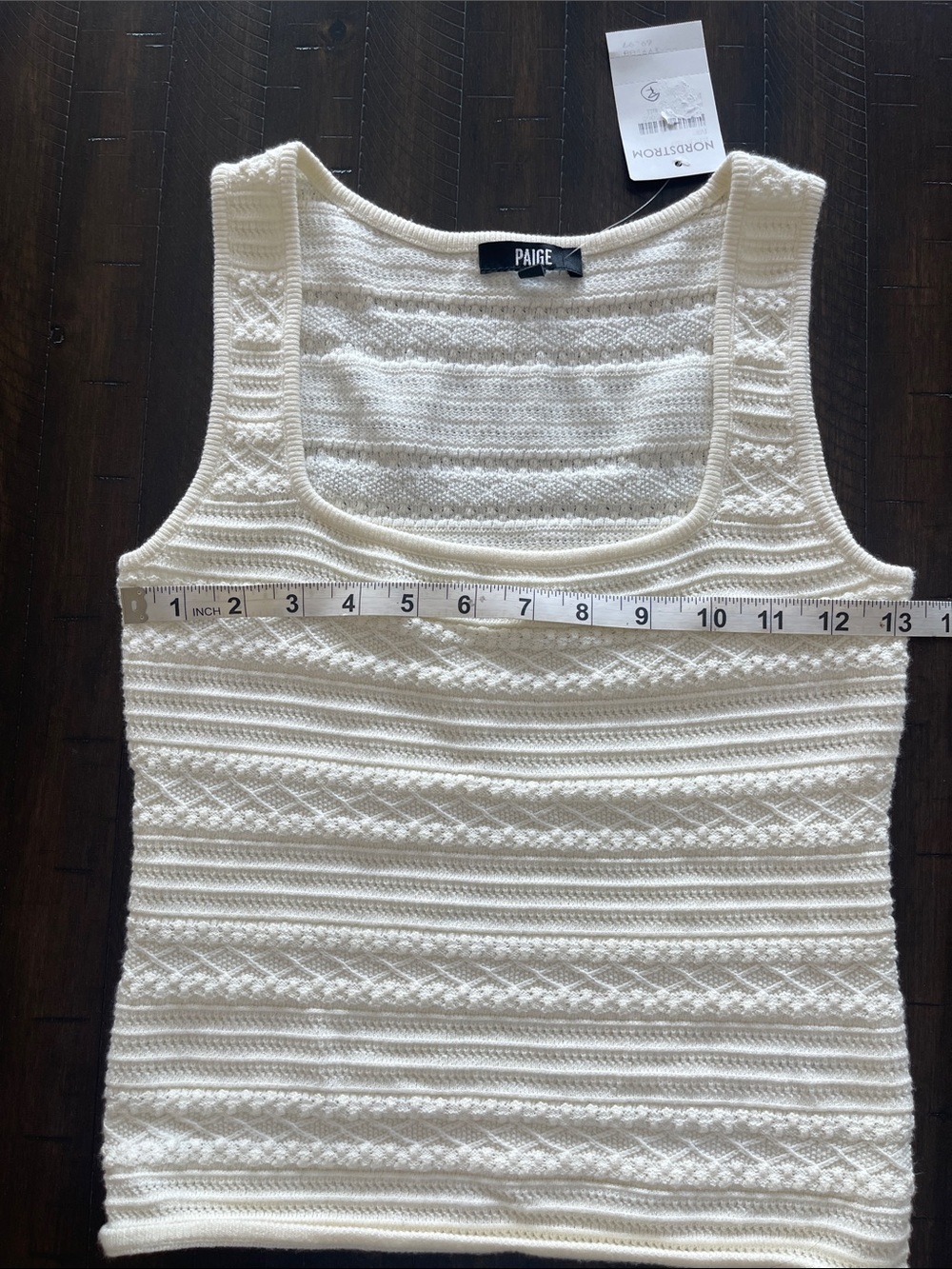PAIGE Cream Knit Scoop Neck Tank - Picture 3 of 7